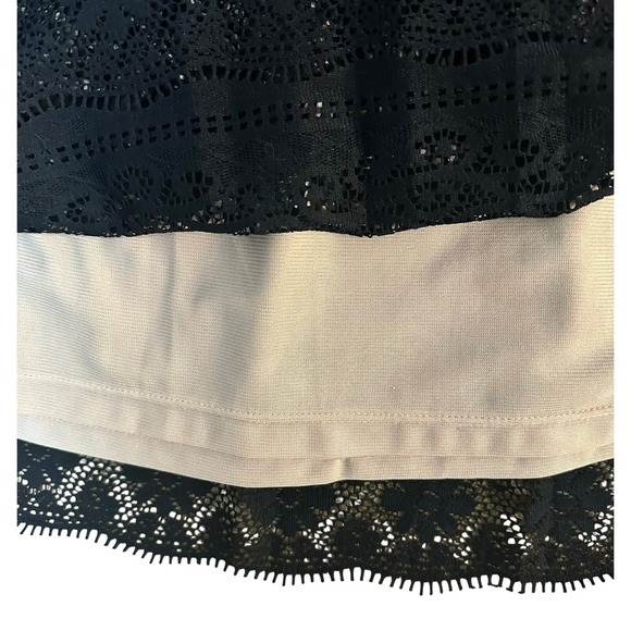 ECI Lace Blouse‎ Women 6 Black Empire Waist Short Sleeve Scoop Neck Whimsigoth - Picture 9 of 16